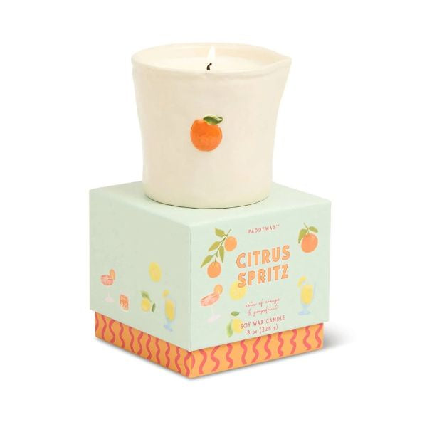 Bistro Orange Ceramic Candle Citrus Spritz