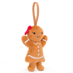 Festive Folly Gingerbread Ruby Hanging Decoration