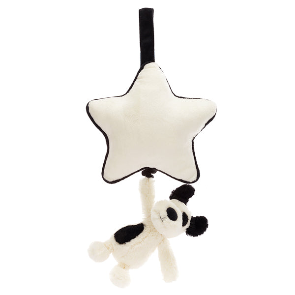 Bashful Black and Cream Puppy Musical Pull