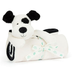 Jellycat Bashful Black & Cream Puppy Blankie