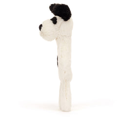 Bashful Black and Cream Puppy Ring Rattle