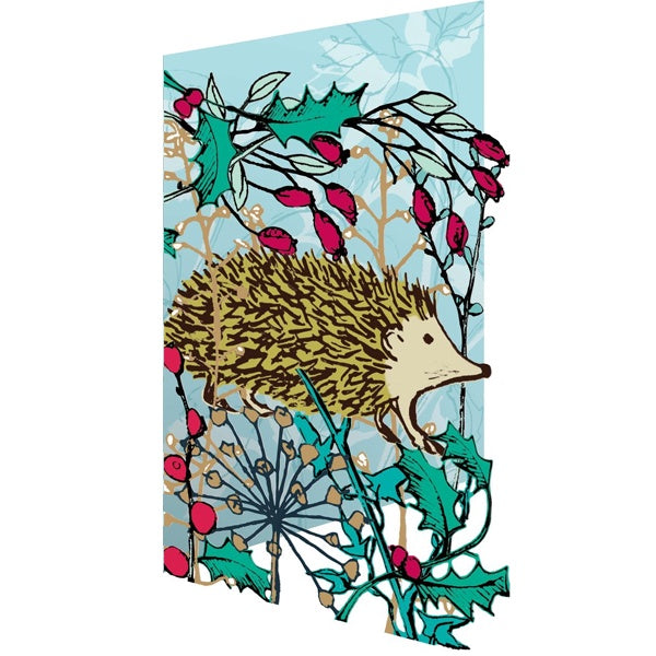 Winter's Tale Hedgehog Lasercut Christmas Card