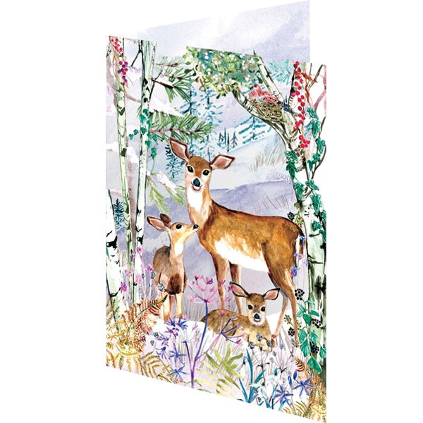 Wild Winter's Song Deer Lasercut Christmas Card
