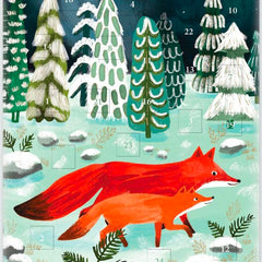 Running Foxes Advent Calendar Card