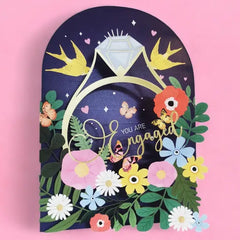 You Are Engaged Blossom Paper Cut Card