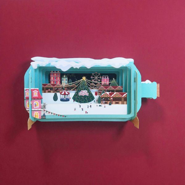 Christmas Market Message in a Bottle Card