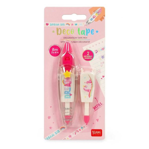 Unicorn Deco Roller Stamp Fuschia Ink