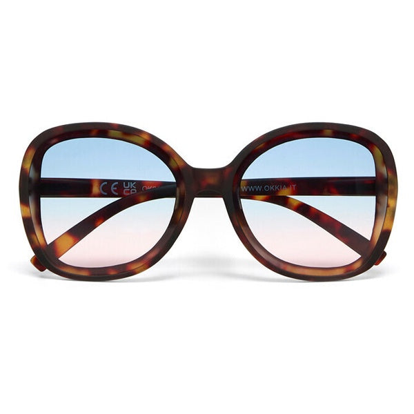 Okkia Anna Classic Havana with Blue Pink Gradient Lens Sunglasses