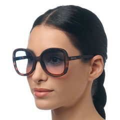 Okkia Anna Classic Havana with Blue Pink Gradient Lens Sunglasses