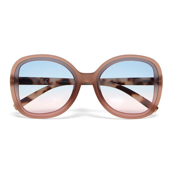 Okkia Anna Pink havana with Blue/Pink Gradient Lens Sunglasses