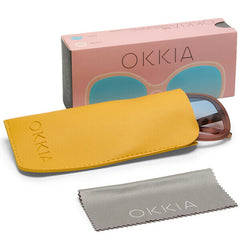 Okkia Anna Pink havana with Blue/Pink Gradient Lens Sunglasses