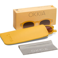 Okkia Milano Transparent Yellow with Brown Gradient Lens Sunglasses