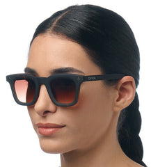 Okkia Firenze Black and 3 Points Havana with Brown Gradient Lens Sunglasses