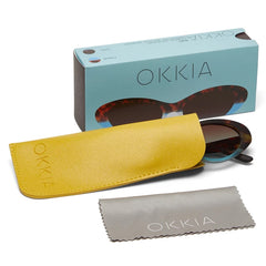 Okkia Tortoiseshell and Blue Small Cat Shape Sunglasses OK029