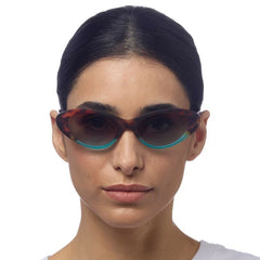 Okkia Tortoiseshell and Blue Small Cat Shape Sunglasses OK029