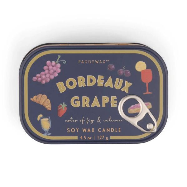 Bistro Grape Printed Tin Candle