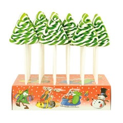 Green and White Mint Candy Cane Tree Shapes 1 piece