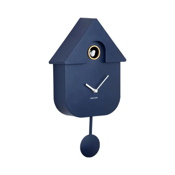 Wall Clock Modern Cuckoo Dark Blue