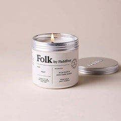 Folk Tin Candle Peat