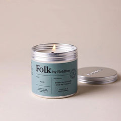 Folk Tin Candle Rain