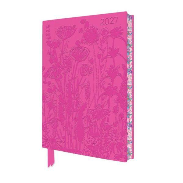 2027 Lucy Innes Williams: Pink Garden House Artisan Art Vegan Leather Diary