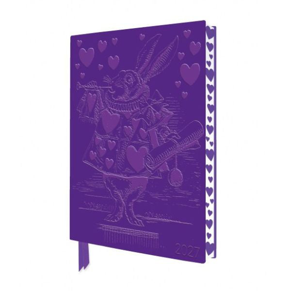 2027 Alice's Adventures In Wonderland: White Rabbit Artisan Art Vegan Leather Diary