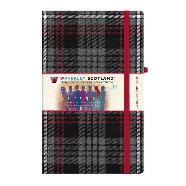 Large Tartan Cloth Notebook in Auld Lang Syne Grey
