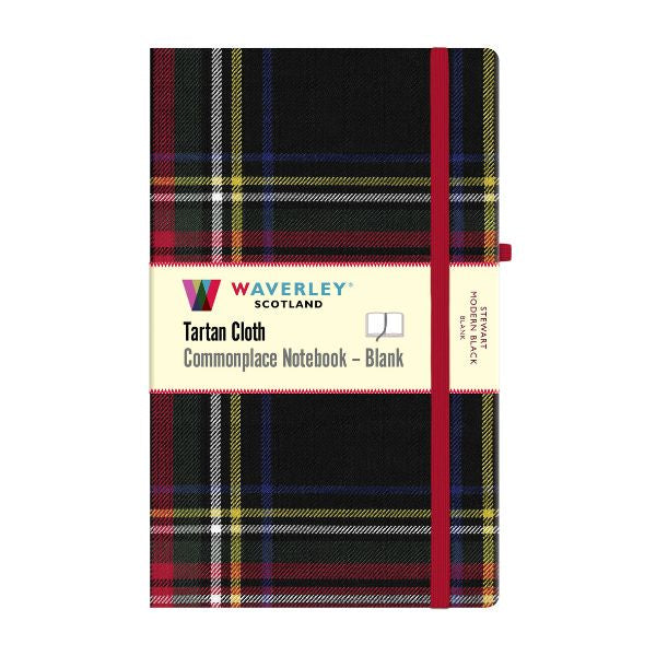 Large Tartan Cloth Notebook in Stewart Modern Black