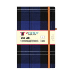 Large Ramsay Blue Tartan Cloth Notebook