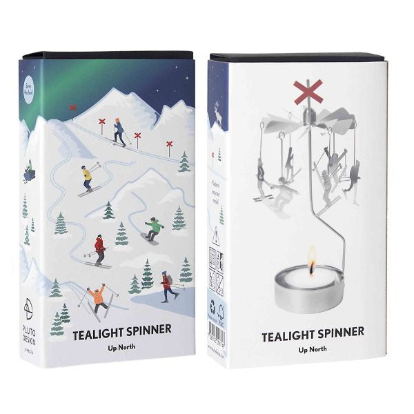 Skiing Tealight Candle Spinner
