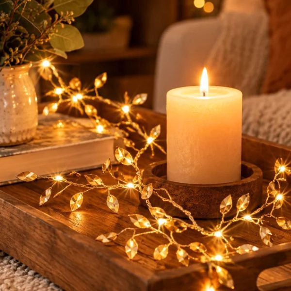 Folia Leaves Gold String Lights