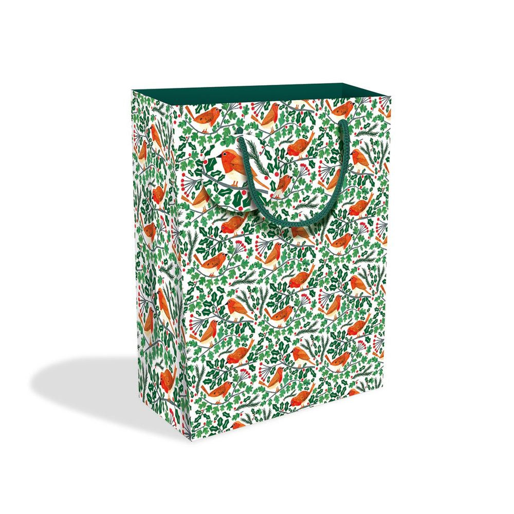 Robins and Holly Large Gift Bag