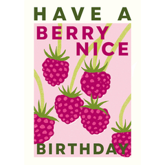 Berry Nice Raspberries Birthday Card