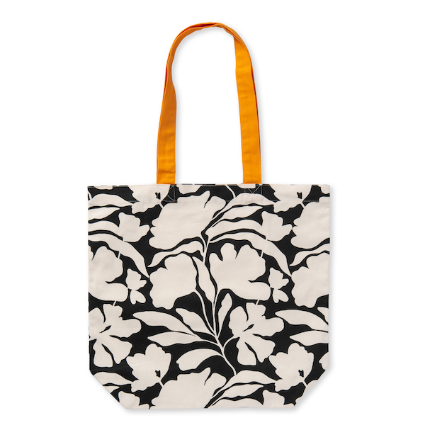 Black & White Floral Tote Bag