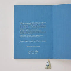 Block Printed Blank A5 Notebook - Lotus Indigo