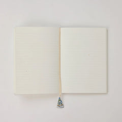 Block Printed Ruled A5 Notebook - Trellis Indigo