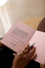 Block Printed Ruled A5 Notebook Marigold Glitz Blush