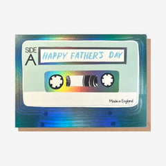 Blue Cassette Tape Happy Father's Day Card