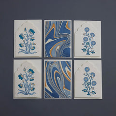 Boxed Artisan Notecard Set - Sandook Sapphire 6 Pack