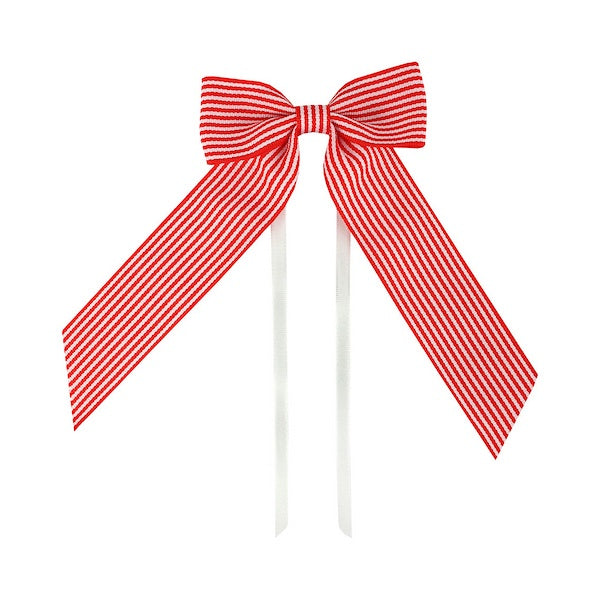 Candy Red & White Stripe Bow