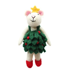 Mouse in Holly Dress Decoration