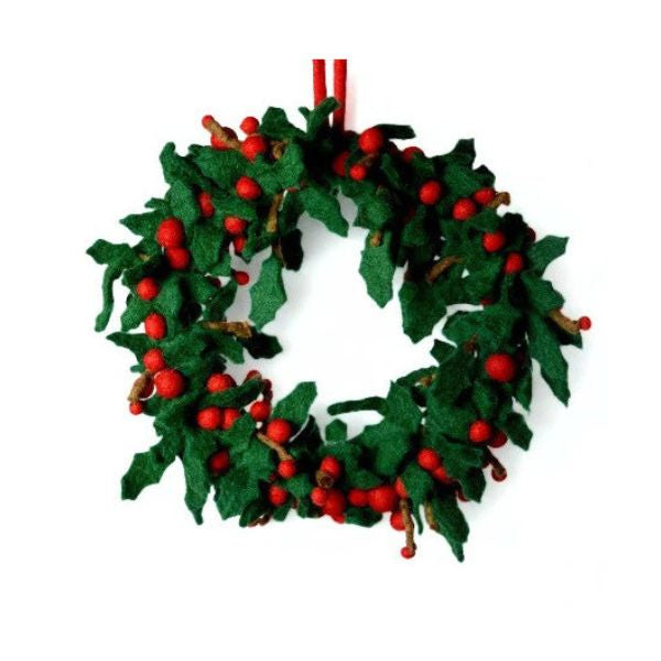 Felt Holly Wreath