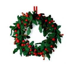 Felt Holly Wreath