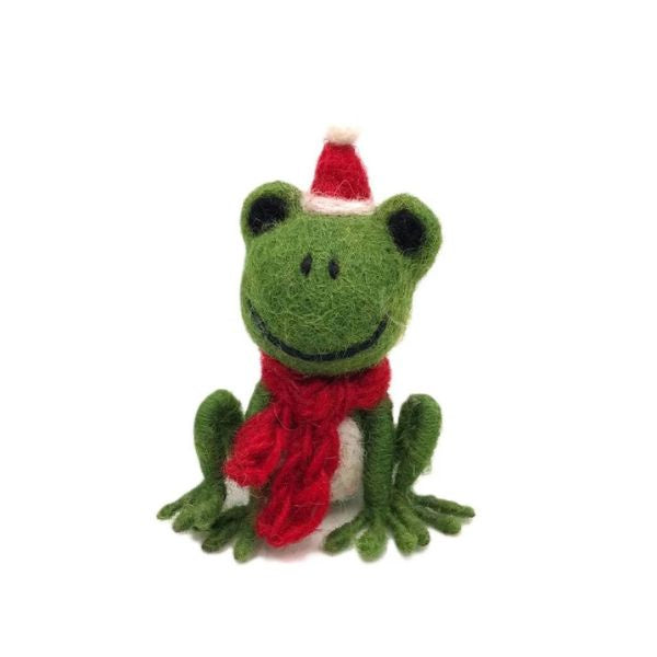 Christmas Frog with Hat Decoration
