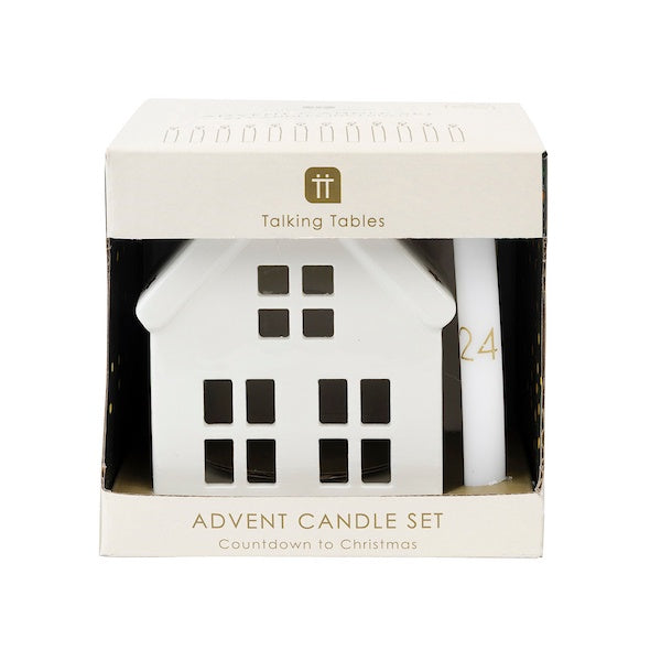 Advent Candle Ceramic House Set