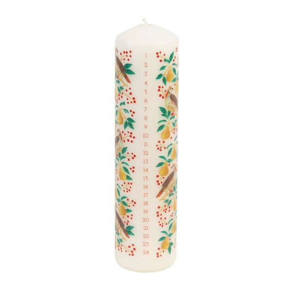 Partridge Advent Pillar Candle