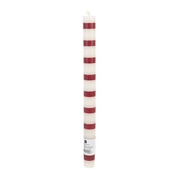 Burgundy Stripe Dinner Candle