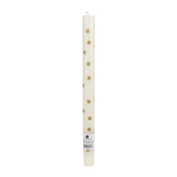 Gold Stars Dinner Candle
