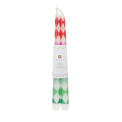 Candle Shop Taper Candles Red & Green Check