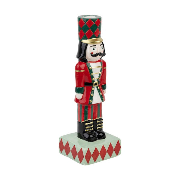 Nutcracker Ceramic Candle Holder